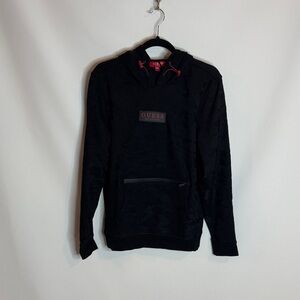GUESS Black Hoodie with Red Logo